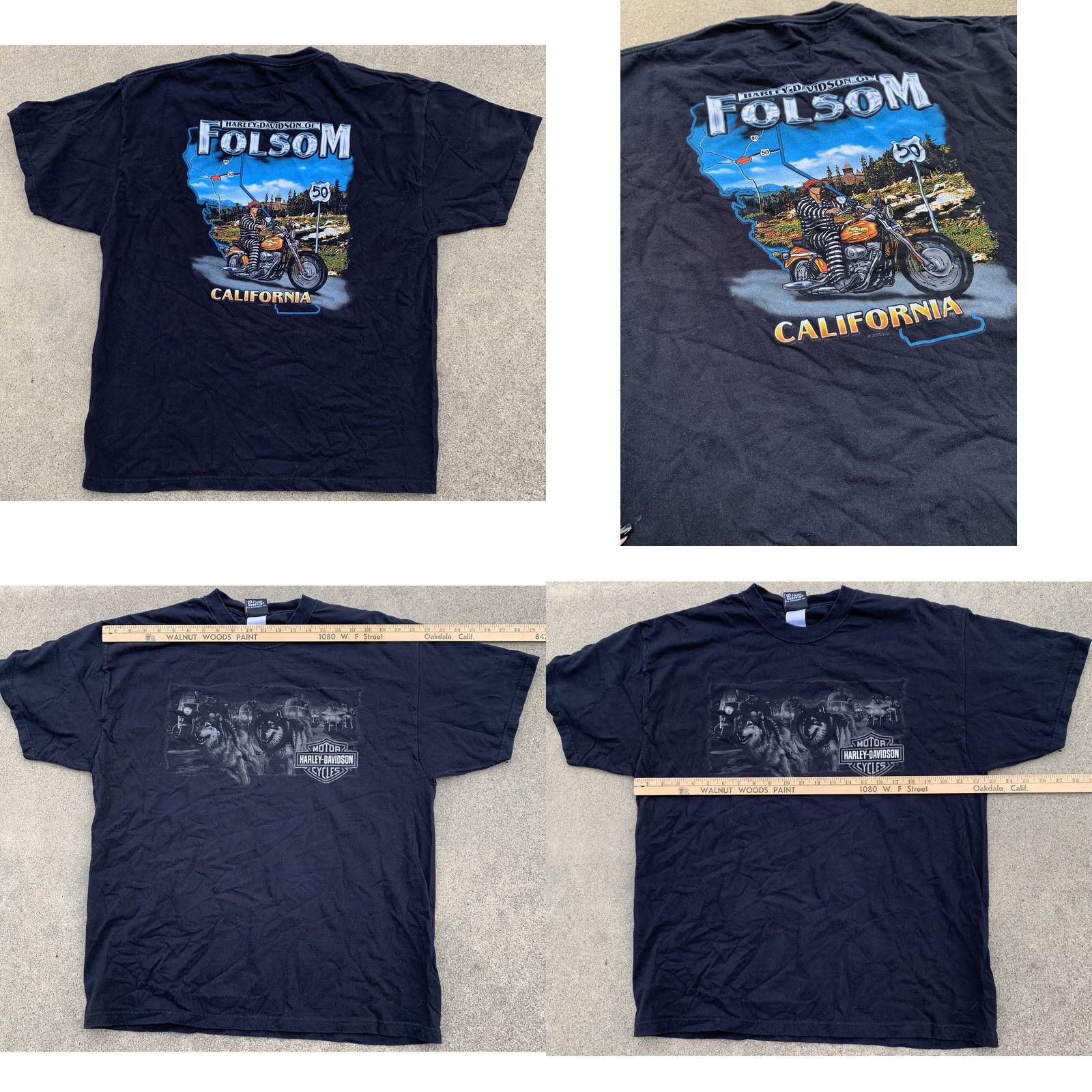 Harley Davidson Harley-Davidson T-Shirt Wolf Print California Crew Neck XL Black Men Short Sleeve US Made 2000-2009 Graphic Patch Size US XL / EU 56 / 4 - 8 Thumbnail