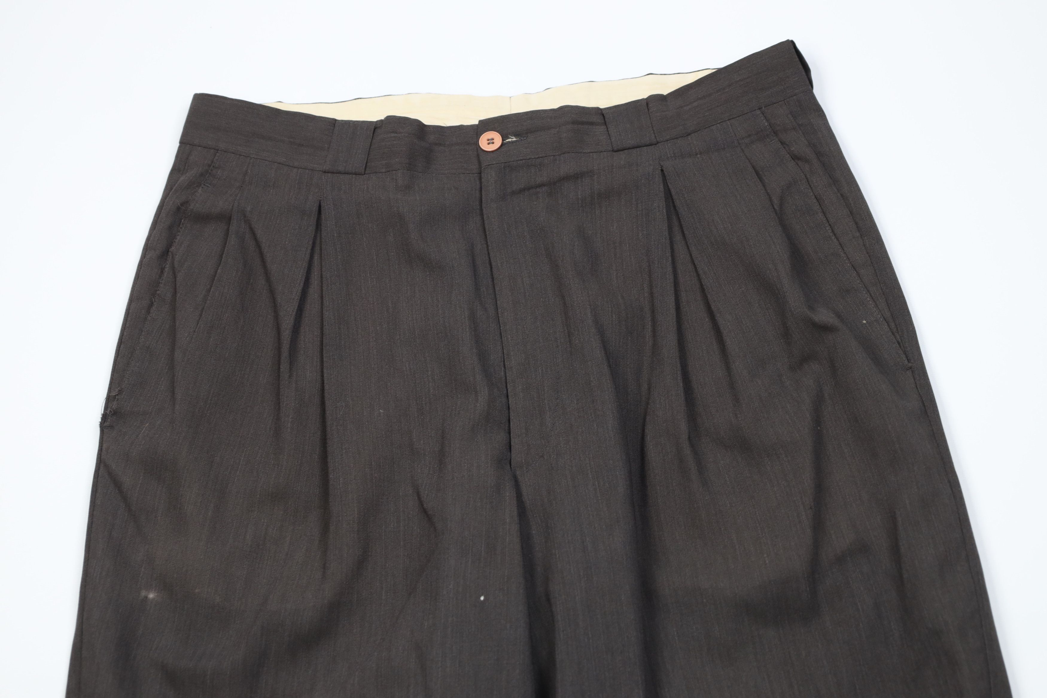 Giorgio Armani Vintage 80s 90s Giorgio Armani Wool Wide Leg Chino Pants Size US 34 / EU 50 - 2 Thumbnail