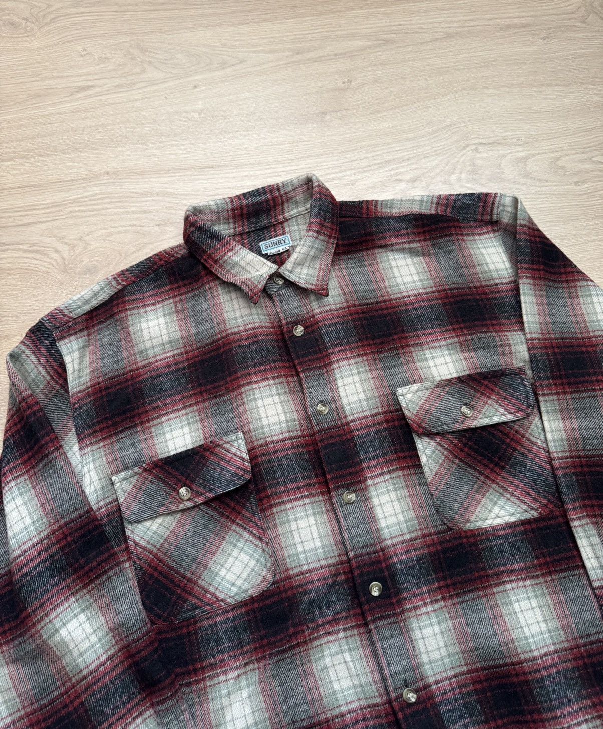 Vintage Vintage 90’s Sunry Japanese Flannel Shirt Size US XL / EU 56 / 4 - 2 Thumbnail