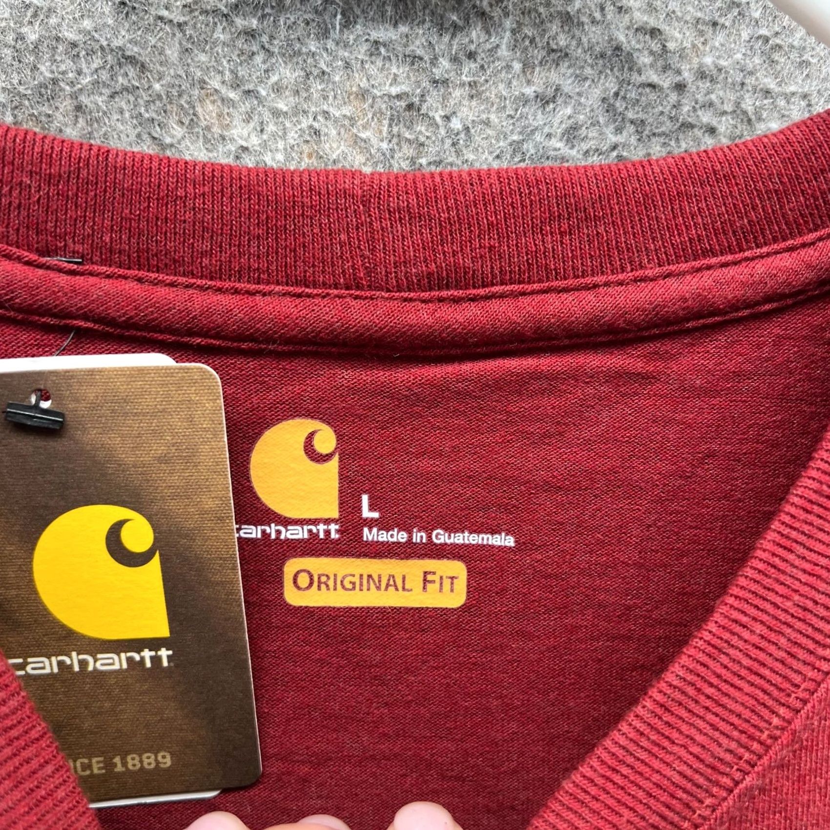 Carhartt Carhartt Shirt Mens Large Red Crewneck Cotton Logo Pocket NEW Regular T-Shirt Men XS? No — Size L, Color Red, Logo, Pocket, All Seasons Size US L / EU 52-54 / 3 - 6 Thumbnail