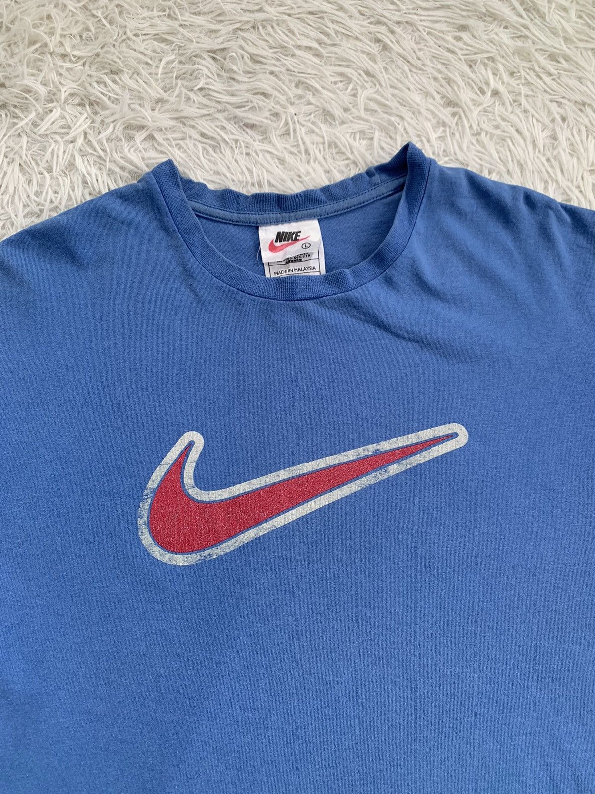Nike × Vintage Vintage Nike Tee Big Logo Swoosh Size US L / EU 52-54 / 3 - 3 Thumbnail