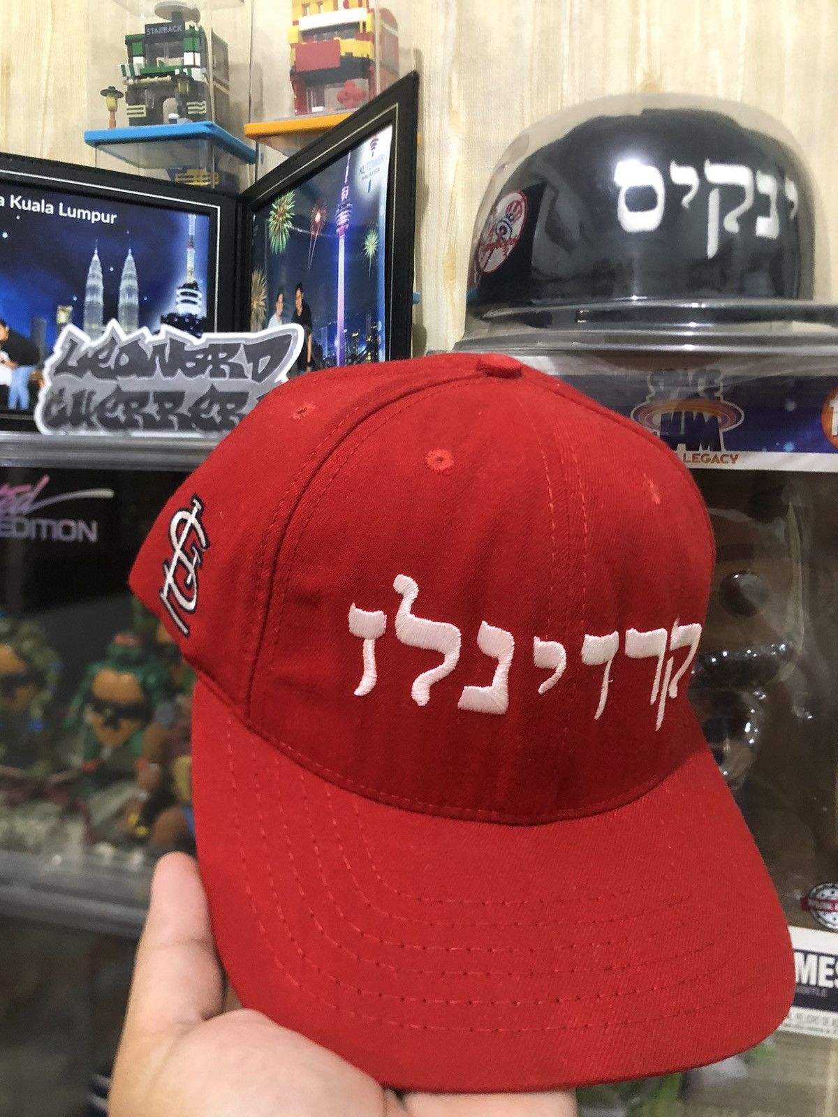 image of American Needle Super Cityless Hebrew Script Saint Louis Vintage Hat in Red, Men's