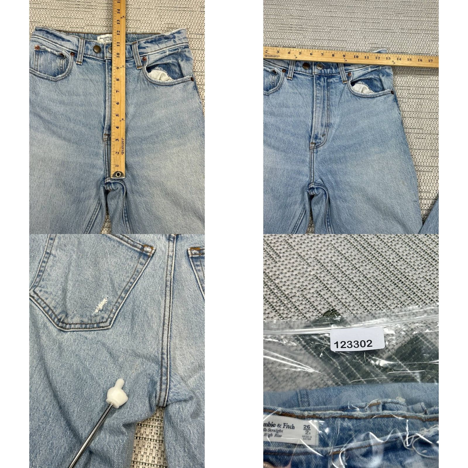 Vintage Abercrombie And Fitch The ’90s Straight Ultra High Rise Jeans Women 2R Blue 26x31 Size 26" / US 2 / IT 38 - 9 Thumbnail