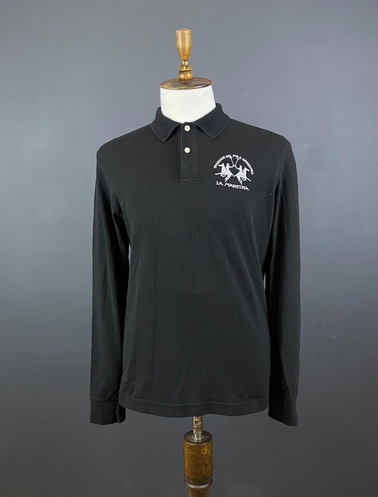 La Martina La Martina Argentina Black Solid Rugby Polo Shirt Size L Size US L / EU 52-54 / 3 - 1 Thumbnail
