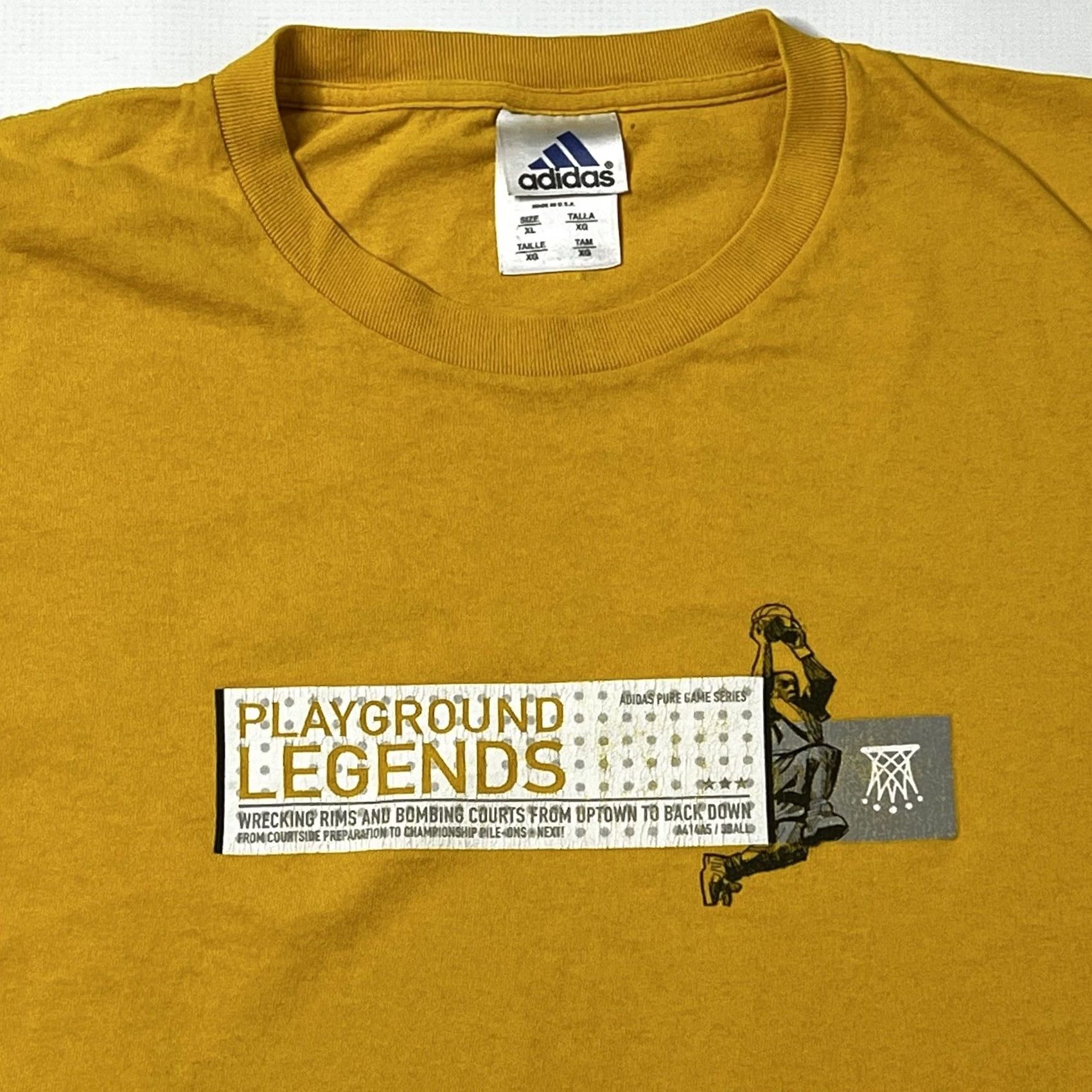 Adidas Adidas PUREGAME Series T-shirt Men XL Yellow Regular Fit Logo Short Sleeve Crew Neck Size US XL / EU 56 / 4 - 2 Thumbnail