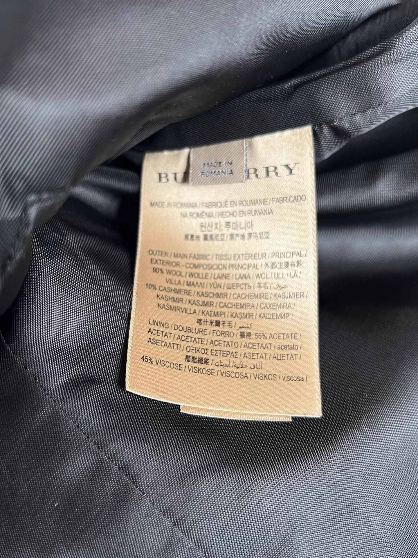 Burberry Burberry Dark Navy Wool Cashmere Chester Coat 48 Size 48S - 5 Thumbnail