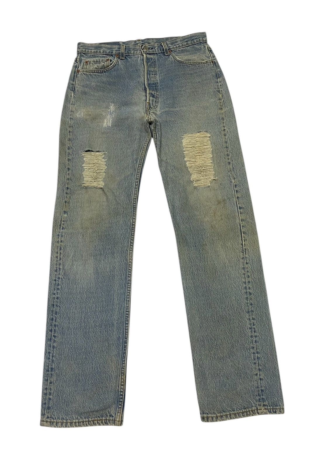 Levi's Vintage Levis 501 distressed grunge style jeans Size US 34 / EU 50 - 2 Thumbnail