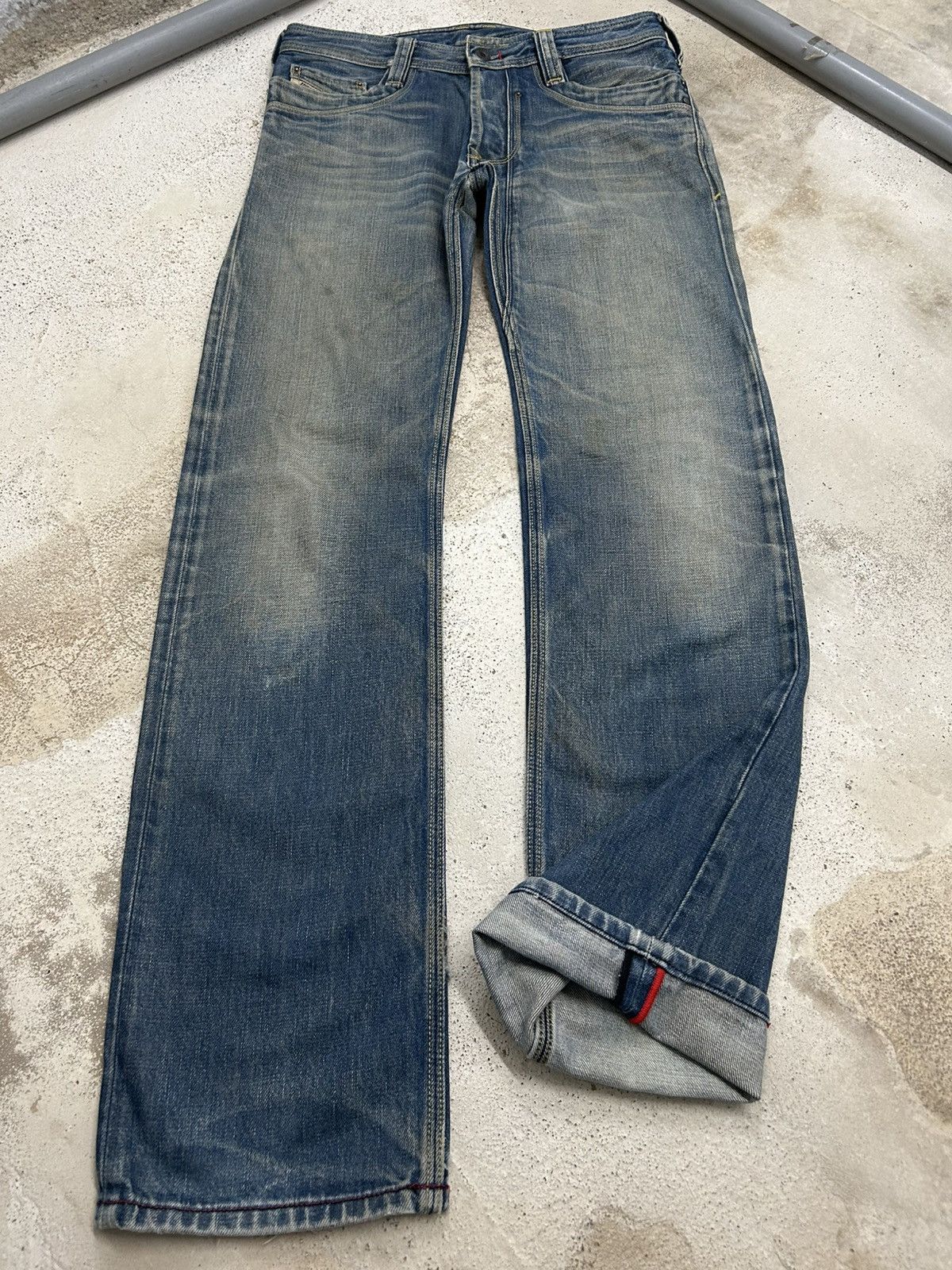 Diesel Diesel Trojan Jean Mud Washed Distressed Straight Cut Size US 30 / EU 46 - 1 Thumbnail