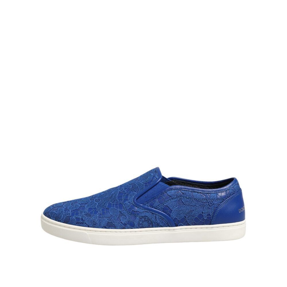 Dolce & Gabbana Dolce & Gabbana Blue Leather Lace Slip On Sneaker Shoes Size US 7 / EU 40 - 6 Thumbnail