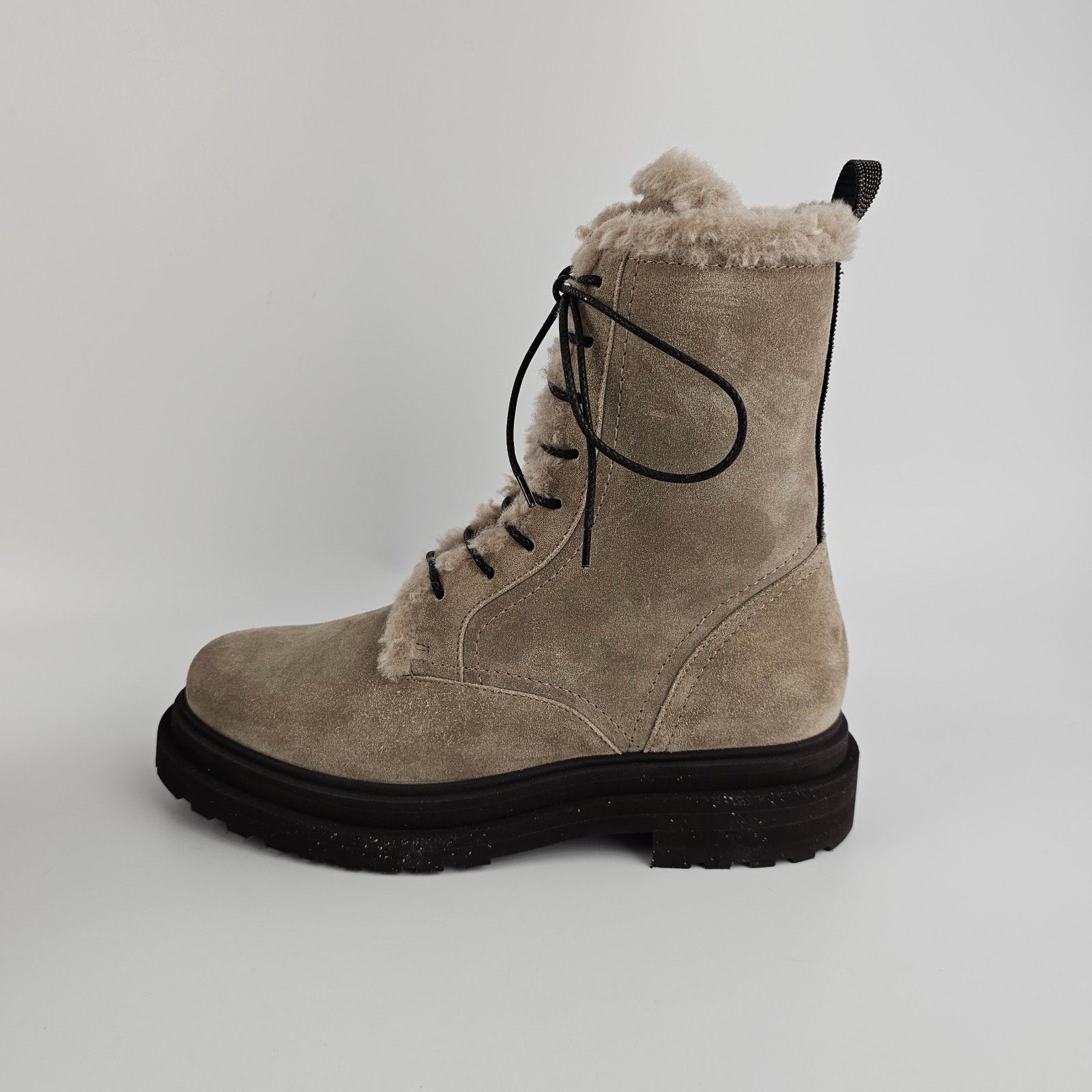Brunello Cucinelli BRUNELLO CUCINELLI Monile Gray Suede Combat Boots New & Auth Size US 10 / IT 40 - 6 Thumbnail