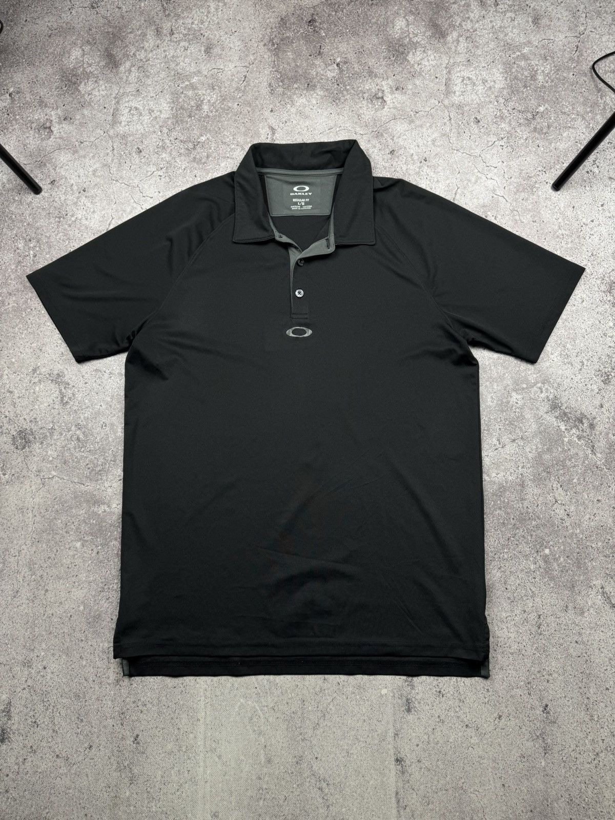希少 90s vintage OAKLEY long sleeve polo Oakley Mens Reduct C1 Jersey Long Sleeve Polo Shirt, Blackout, X