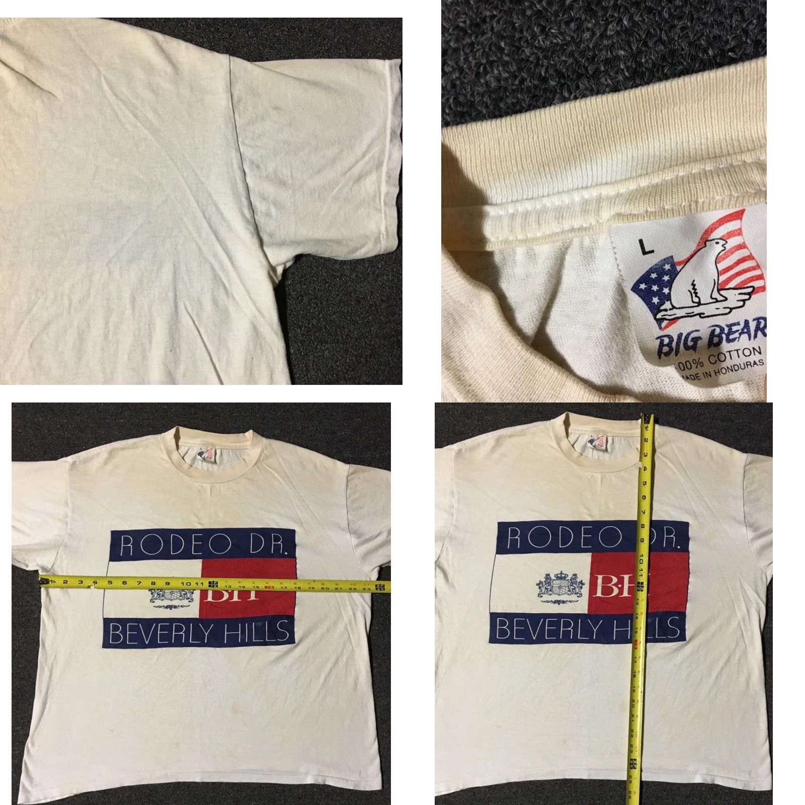 Vintage VINTAGE Beverly Hills 90210 Tommy Flag Shirt M L Boxy Grunge Surf White Sun Short Sleeve Mens T-Shirt Size US M / EU 48-50 / 2 - 9 Thumbnail