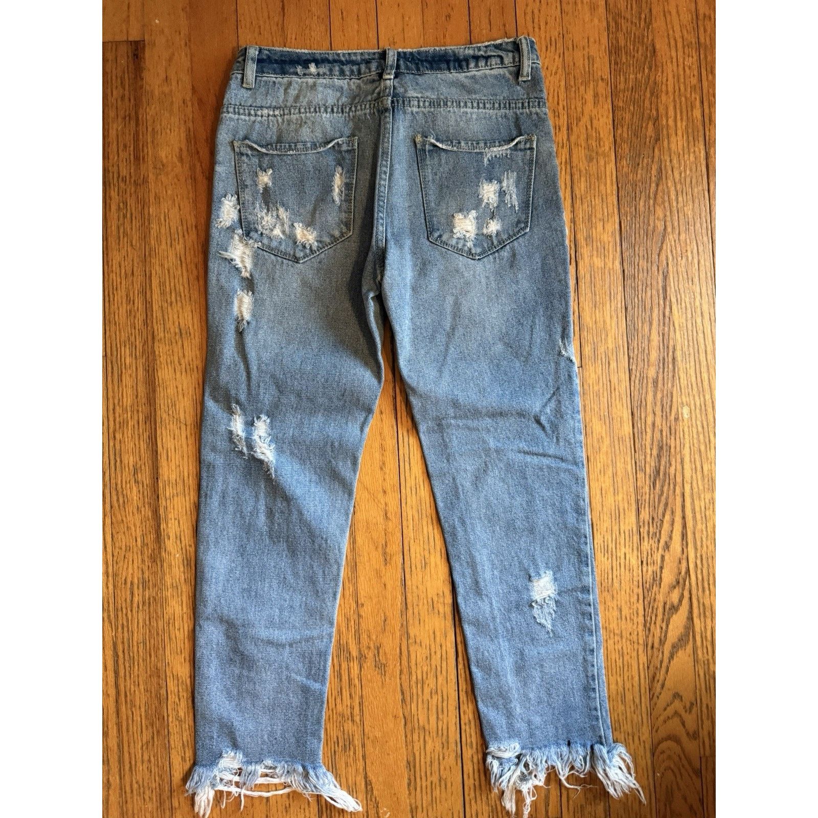 Other Boutique Distressed High Rise Women's Straight Jeans Small Size 29" - 6 Thumbnail