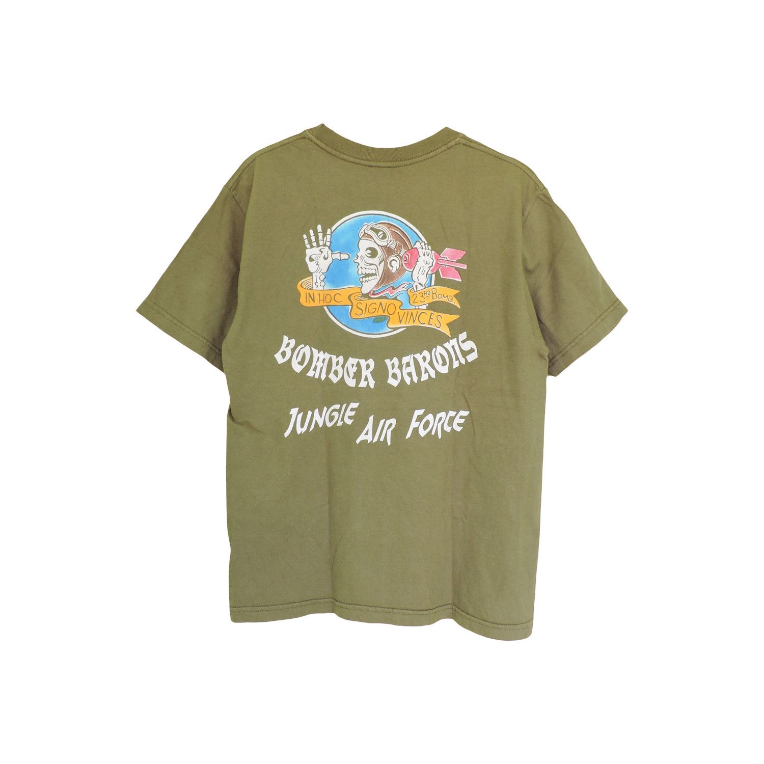 Buzz Rickson's 'IN HOC SIGNO VINCES' BOMBER BARONS JUNGLE AIR FORCE T-SHIRT Size US XS / EU 42 / 0 - 1 Thumbnail
