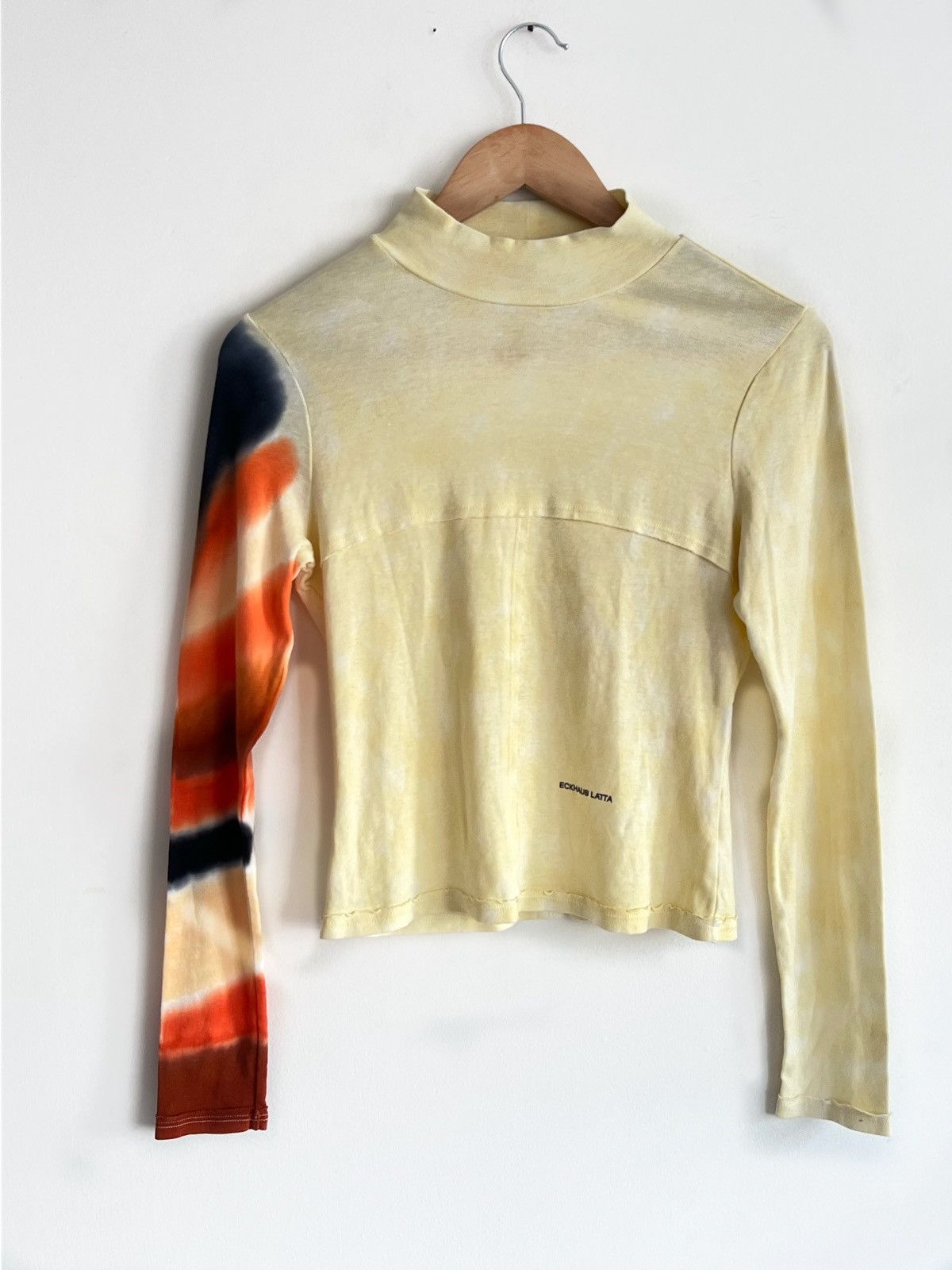 image of Eckhaus Latta Sunstone Lapped Baby Turtleneck in White, Women's (Size Large)