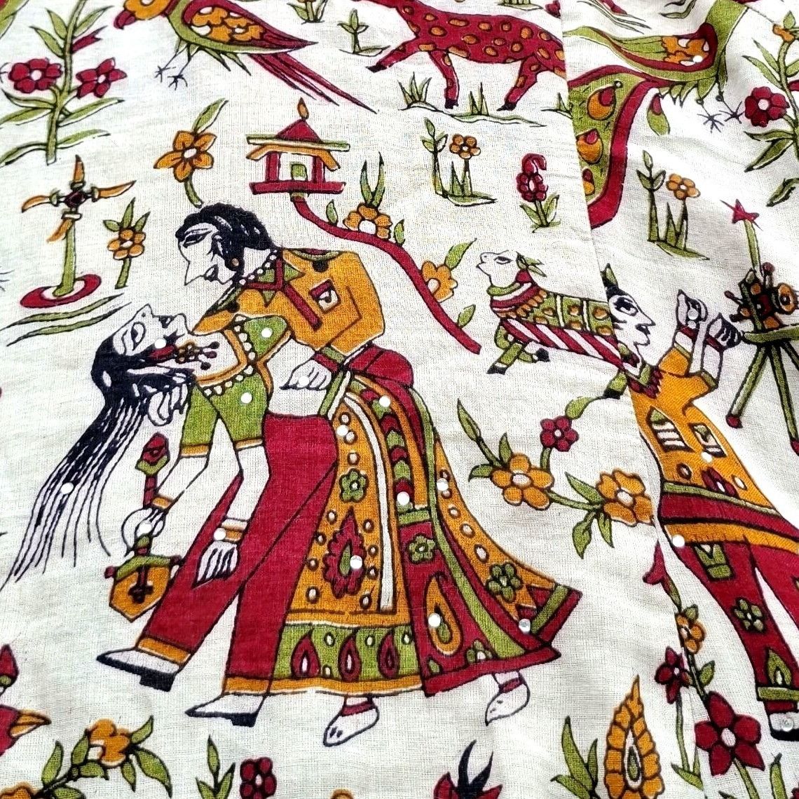 Vintage Bollywood Tunic Dress Indian Cotton Kameez S Peacock Festiva Size S / US 4 / IT 40 - 2 Thumbnail