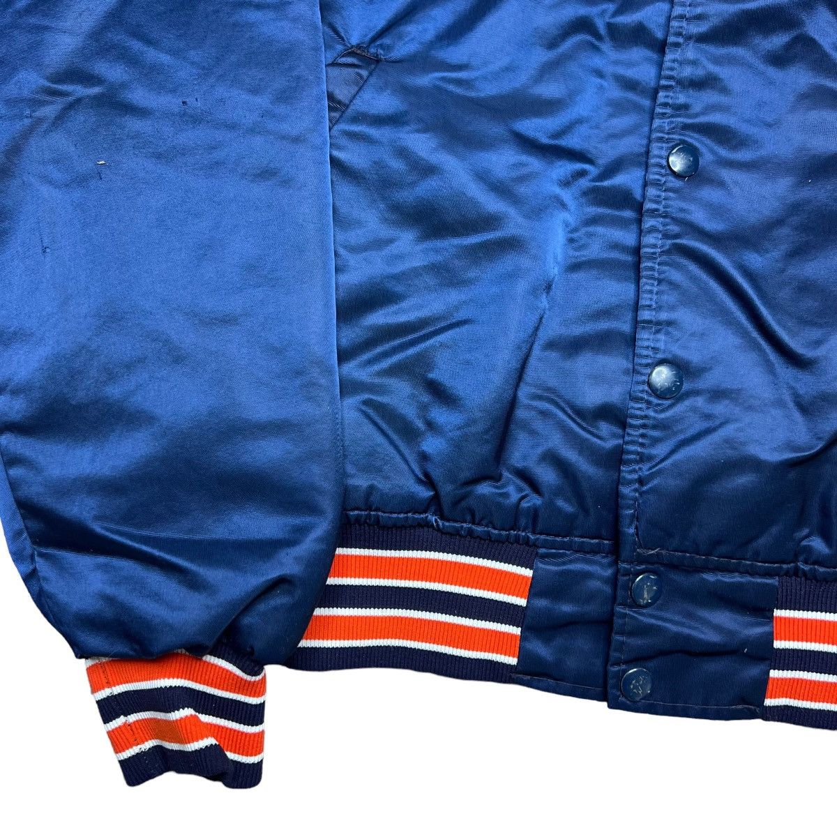 NCAA × Starter × Vintage Vintage 80s NCAA Fighting Illini Starter Satin Bomber Jacket Size US L / EU 52-54 / 3 - 11 Thumbnail
