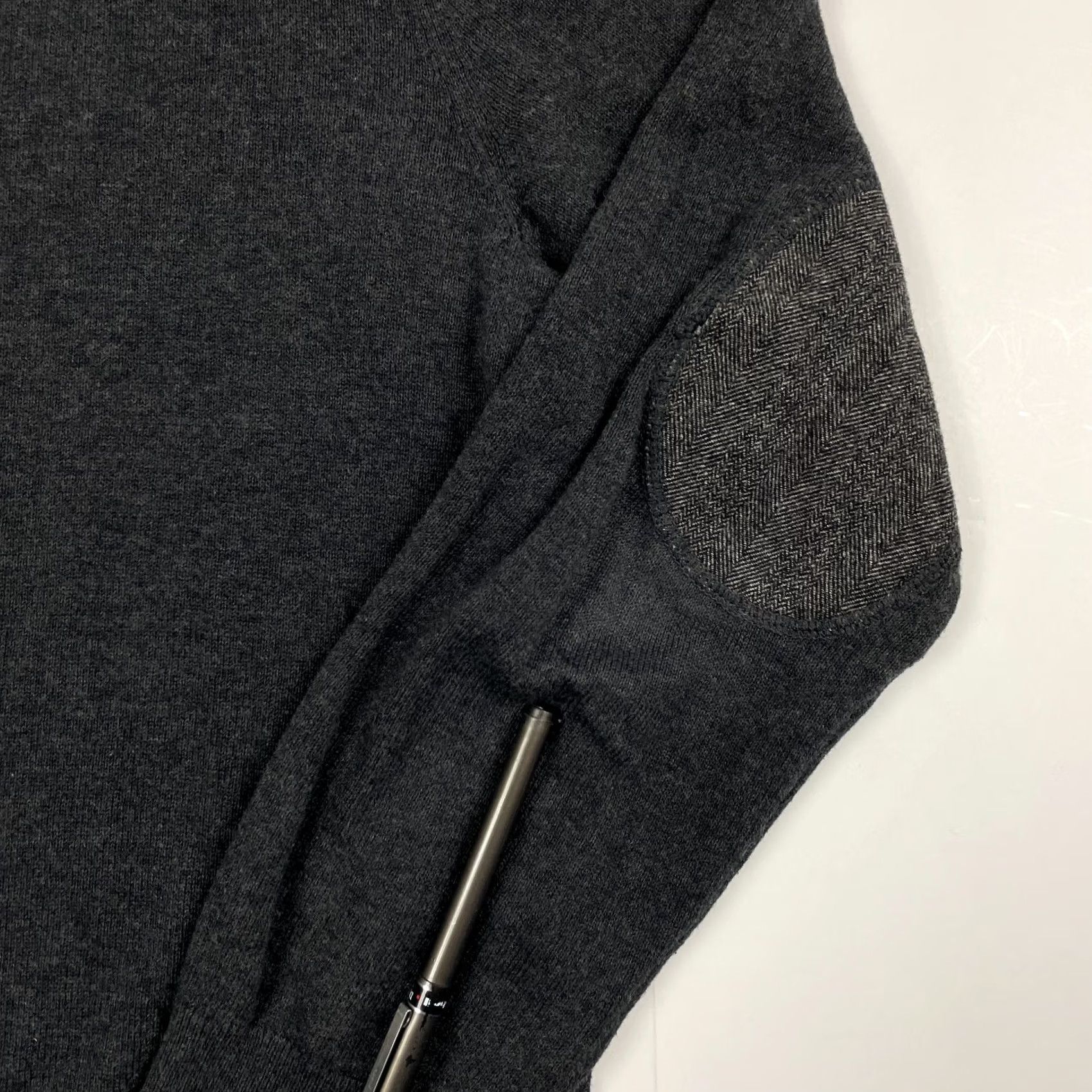 Vintage Cambridge Dry Goods Sweater Men Extra Large Gray Long Sleeve V-Neck Elbow Patch Size US XL / EU 56 / 4 - 5 Thumbnail