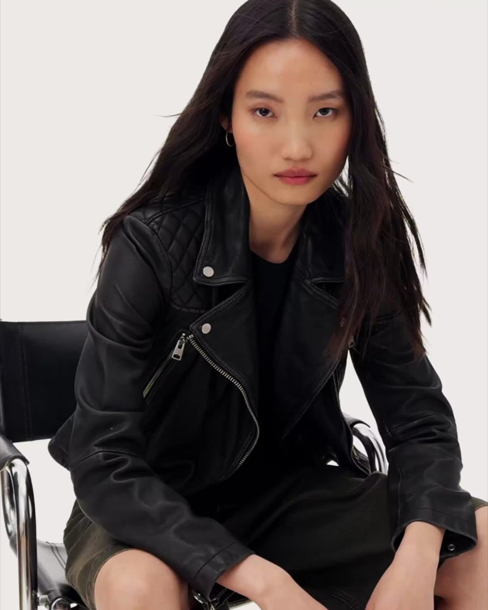 Allsaints × Leather ALLSAINTS Cargo Biker Leather Jacket With Scuffs Motorcycle Size M / US 6-8 / IT 42-44 - 4 Thumbnail