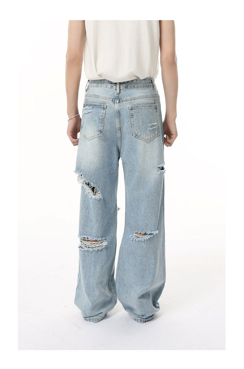 Japanese Brand × Jean Heavy distressed loose ripped casual jeans Size US 32 / EU 48 - 5 Thumbnail