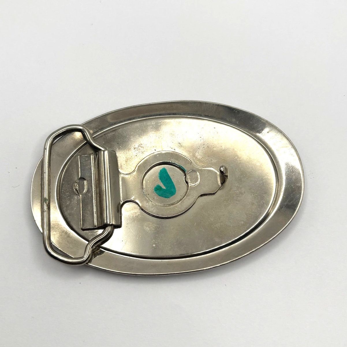 Other Vintage Silver & Blue Belt Buckle Size ONE SIZE - 3 Thumbnail