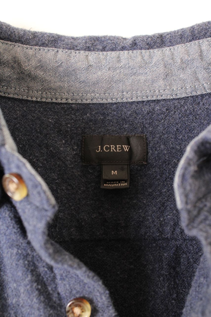 J.Crew Jcrew Wool/Cotton Flannel Shirt Blue Medium Size US M / EU 48-50 / 2 - 3 Thumbnail