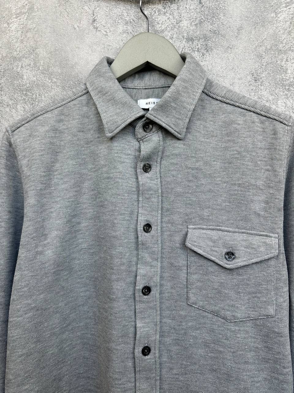 Reiss REISS Scott Jersey Overshirt Button Up Shirt Gray LS Size US L / EU 52-54 / 3 - 4 Thumbnail