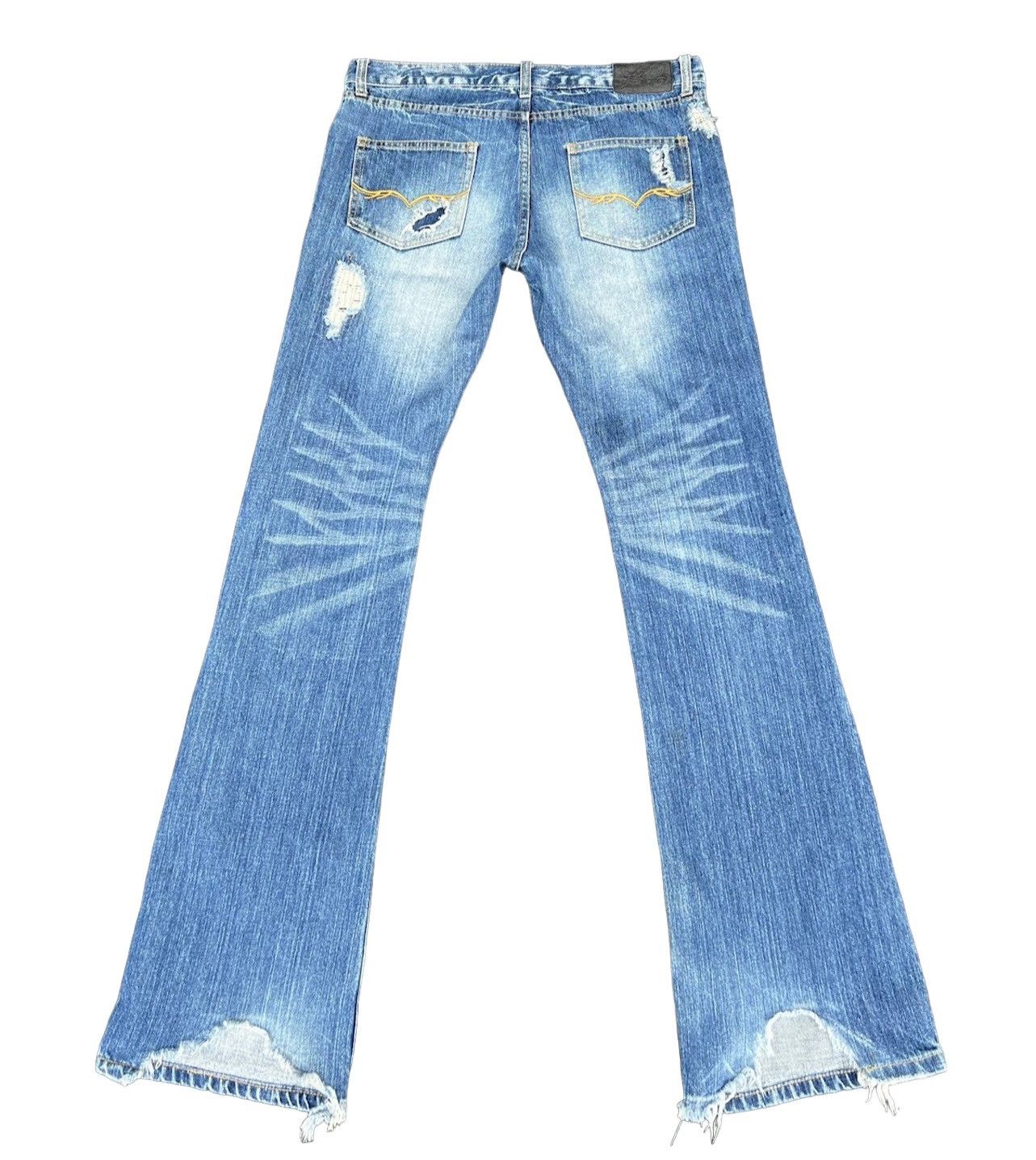 Japanese Brand × Vanquish × Vintage Vintage FUGA Japan Rips Distress Denim Flare Jeans Size US 31 - 2 Thumbnail