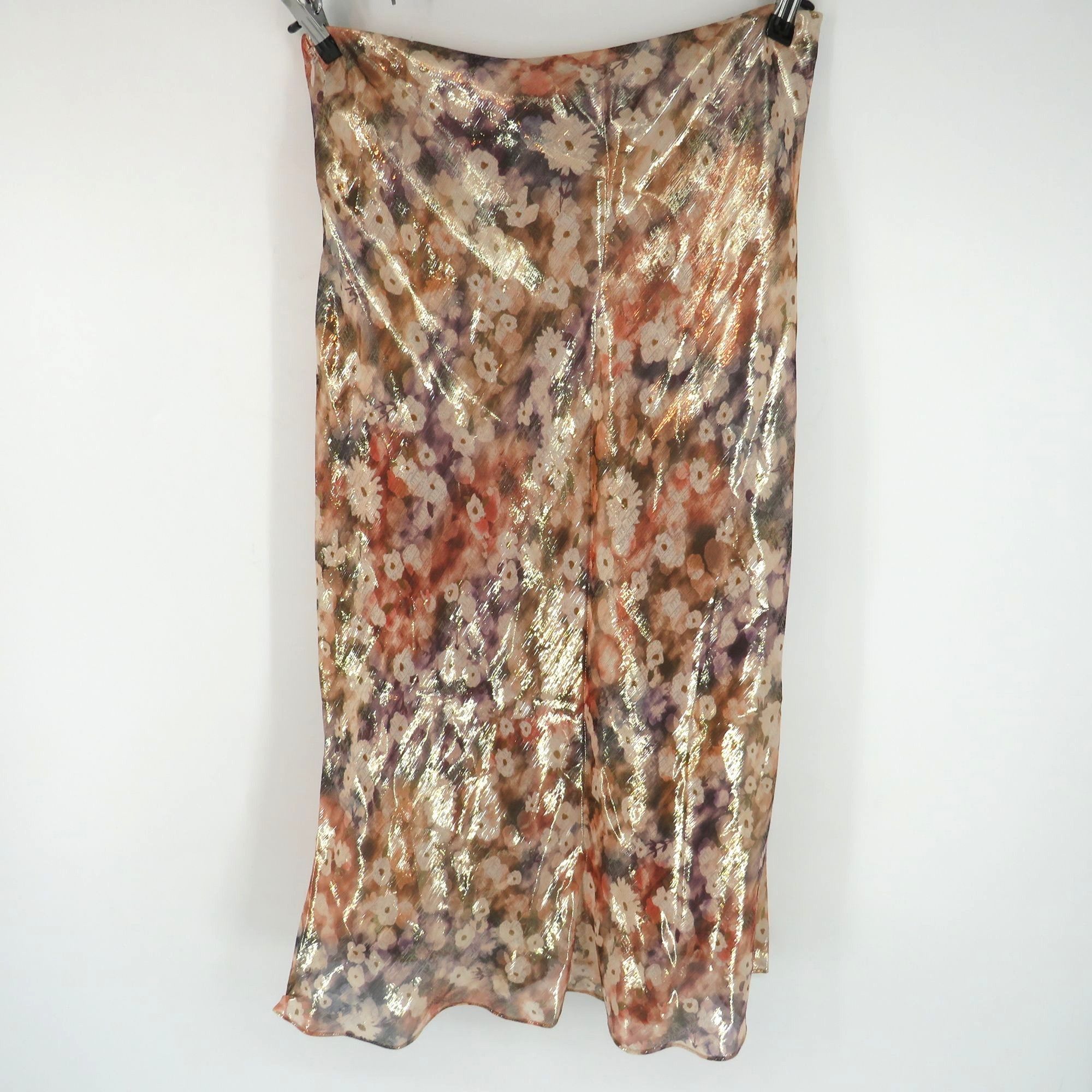 Club Monaco Club Monaco Sunset Floral Trycia Skirt Womens 10 Metallic Size 32" / US 10 / IT 46 - 3 Thumbnail
