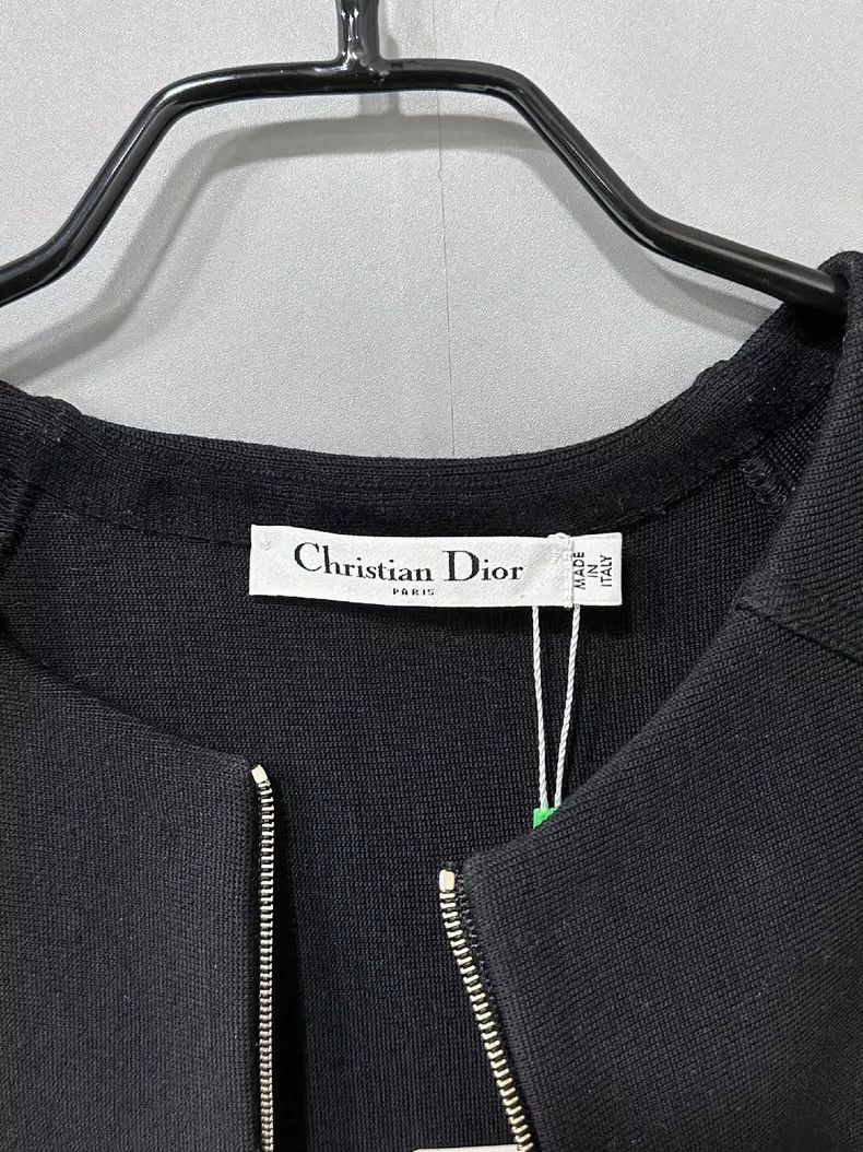 Dior Black Wool Top with Zipper Detail-2506 Size XS / US 0-2 / IT 36-38 - 4 Thumbnail