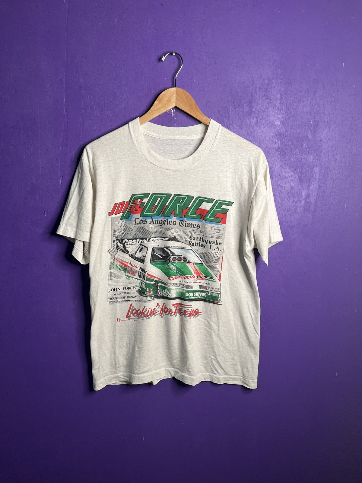 NASCAR × Vintage Vintage 80s John force LA times racing t-shirt Size US M / EU 48-50 / 2 - 1 Thumbnail