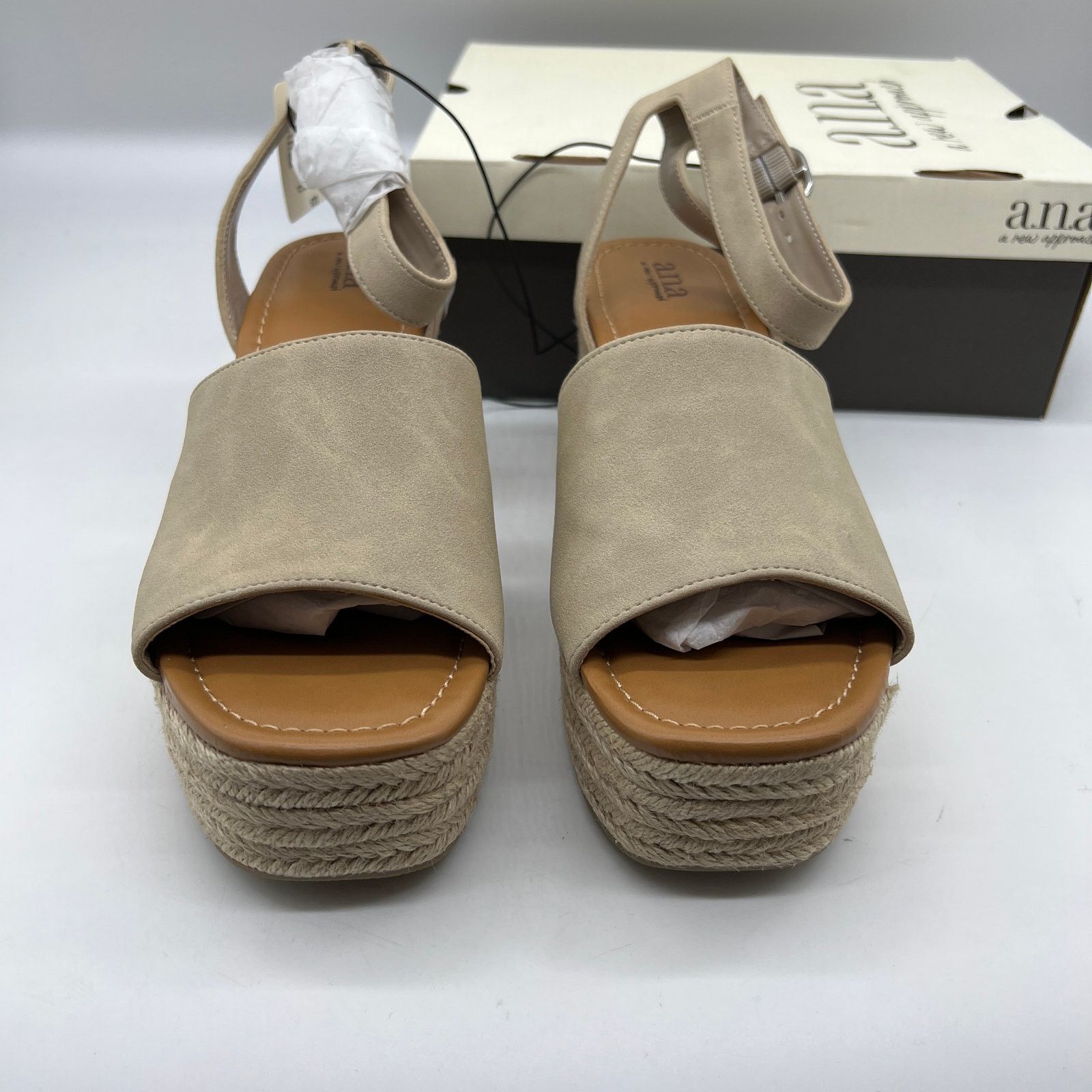 Other a.n.a Laskie Women Shoes Ankle Buckle Strap Sandals Brown Size US 11 / IT 41 - 5 Thumbnail