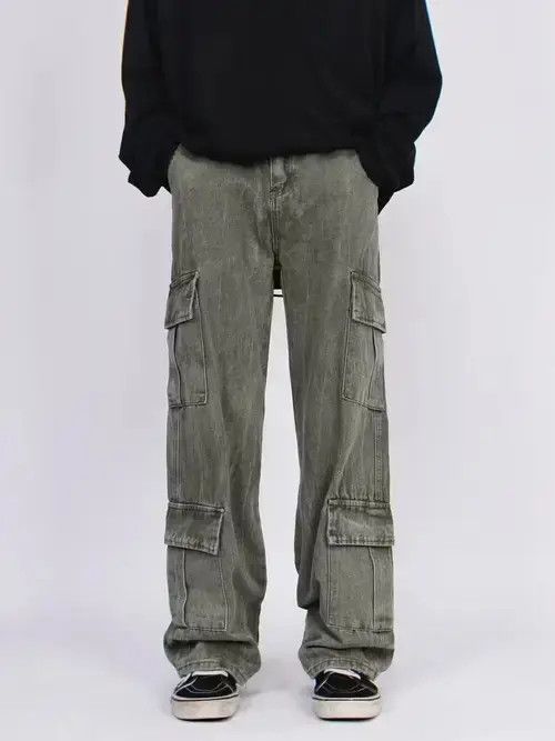 Jean fade punk cargo distressed jeans Size US 32 / EU 48 - 3 Thumbnail