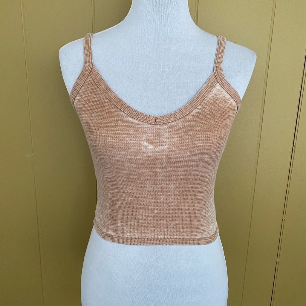 American Eagle Outfitters American Eagle women XS Distressed tan & white textured crop Size XS / US 0-2 / IT 36-38 - 1 Thumbnail