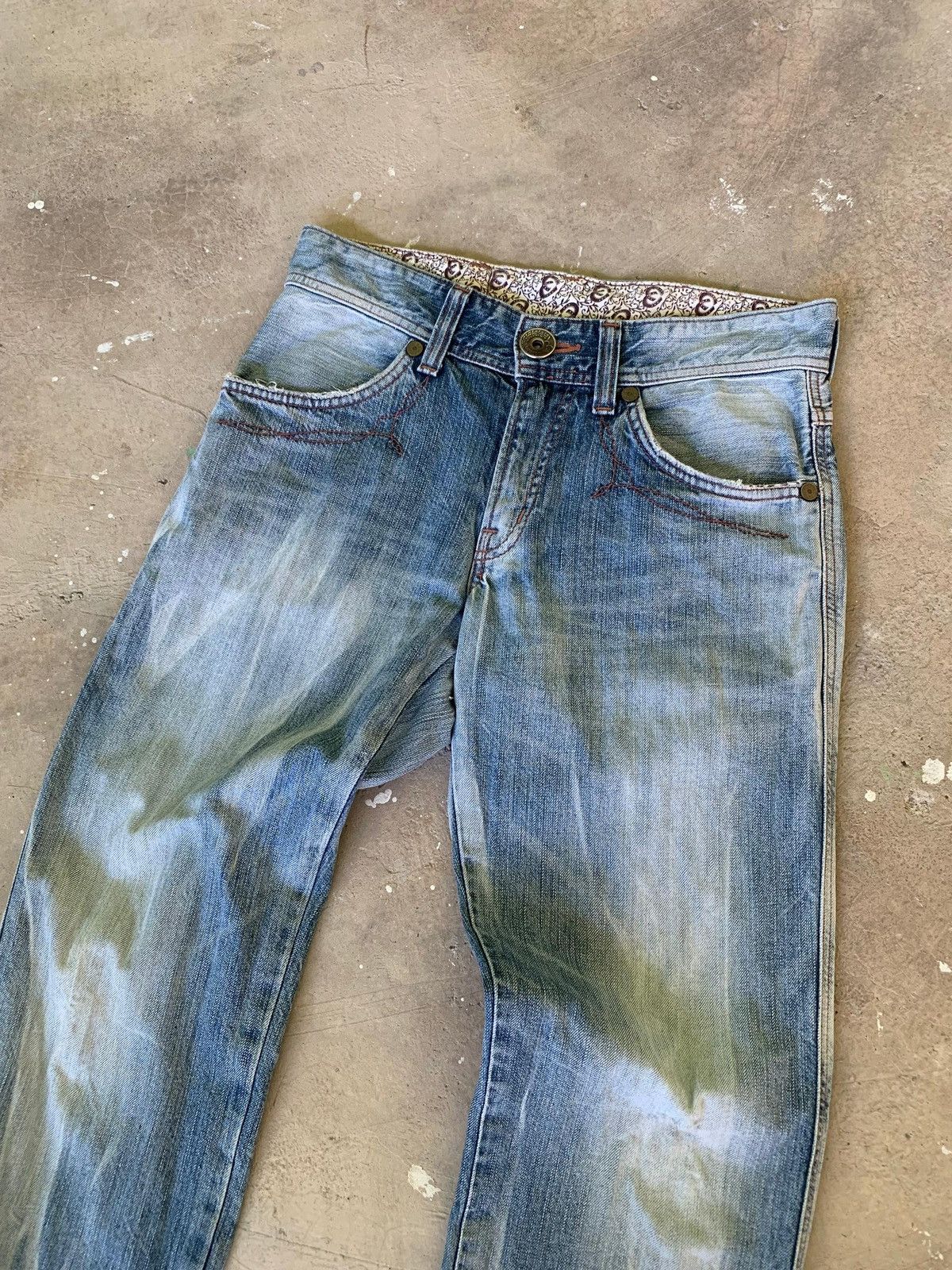 Edwin Edwin 503 Blue Trip Flap Pocket Distressed Denim Size US 30 / EU 46 - 2 Thumbnail