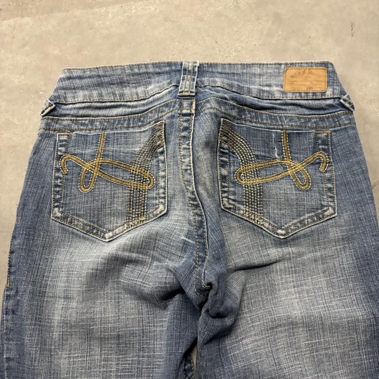 Japanese Brand × Vintage Crazy Vintage Y2K/2000s Faded Light Wash Flared Denim Jeans! Size US 27 - 7 Thumbnail