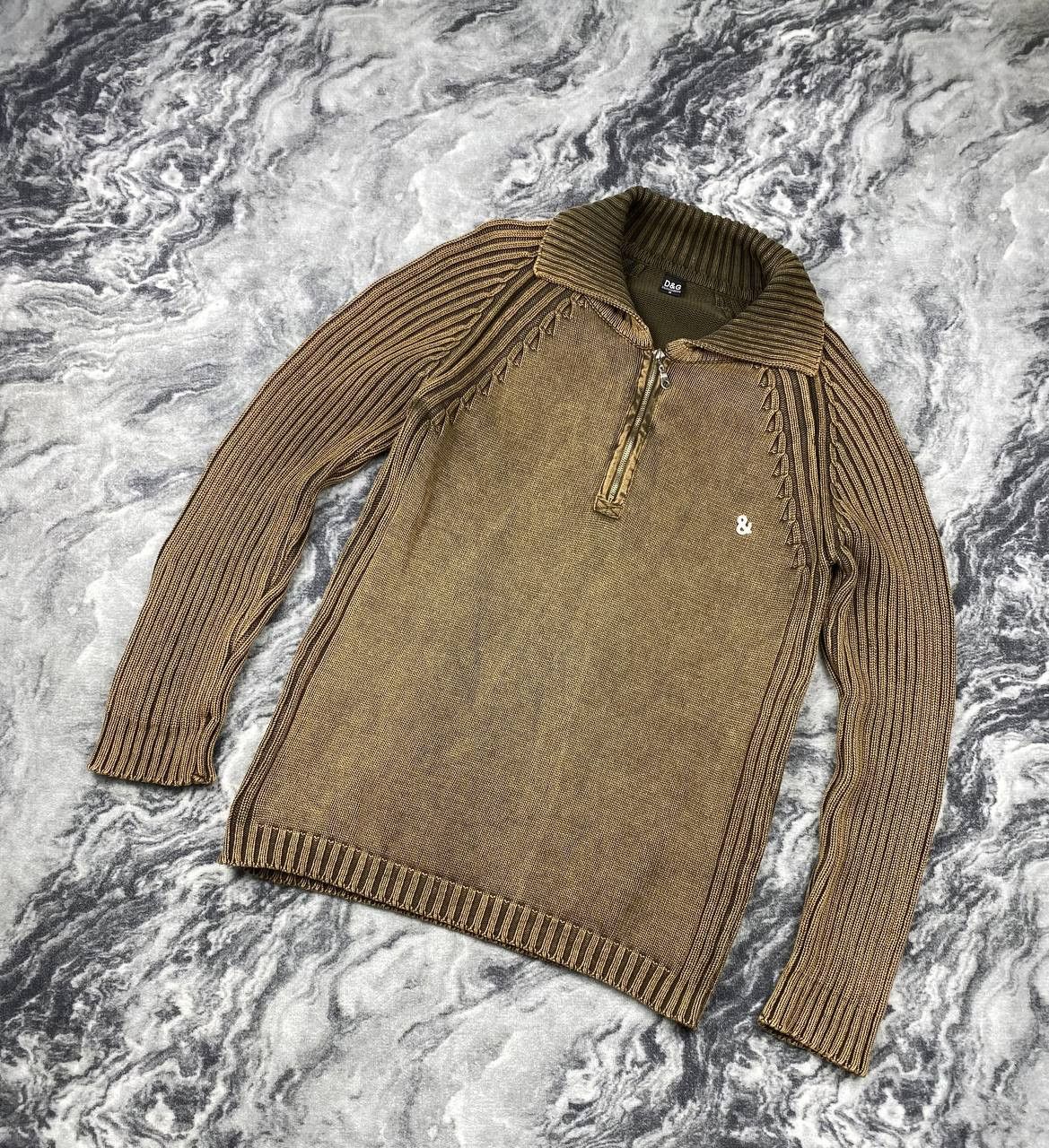 Dolce & Gabbana Vintage Dolce Gabbana Ribbed Knit Sweater 1/4 Zip Size US M / EU 48-50 / 2 - 1 Thumbnail
