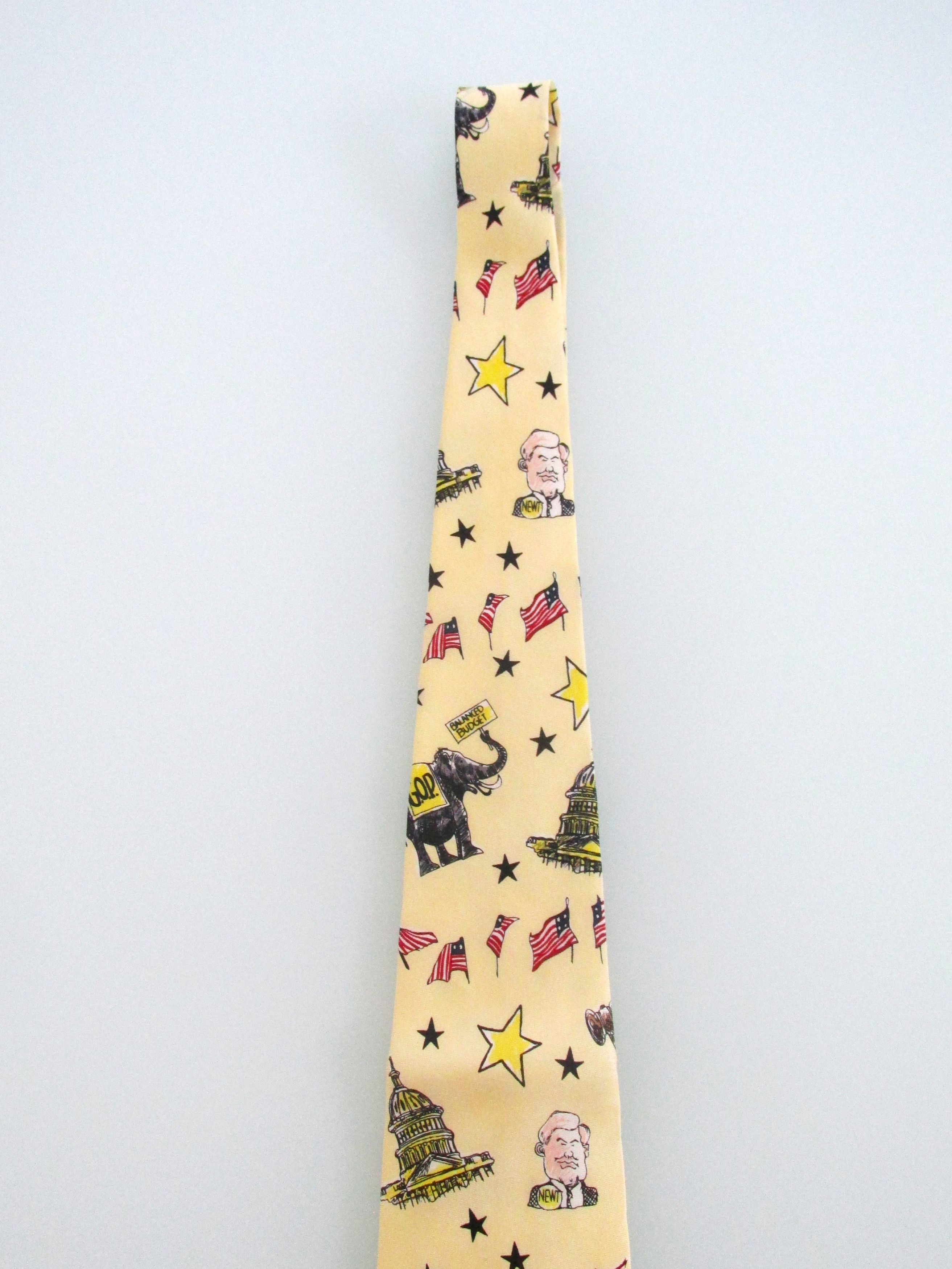 Vintage Republican Party Themed Vintage (1996) Men's Silk Tie Size ONE SIZE - 3 Thumbnail