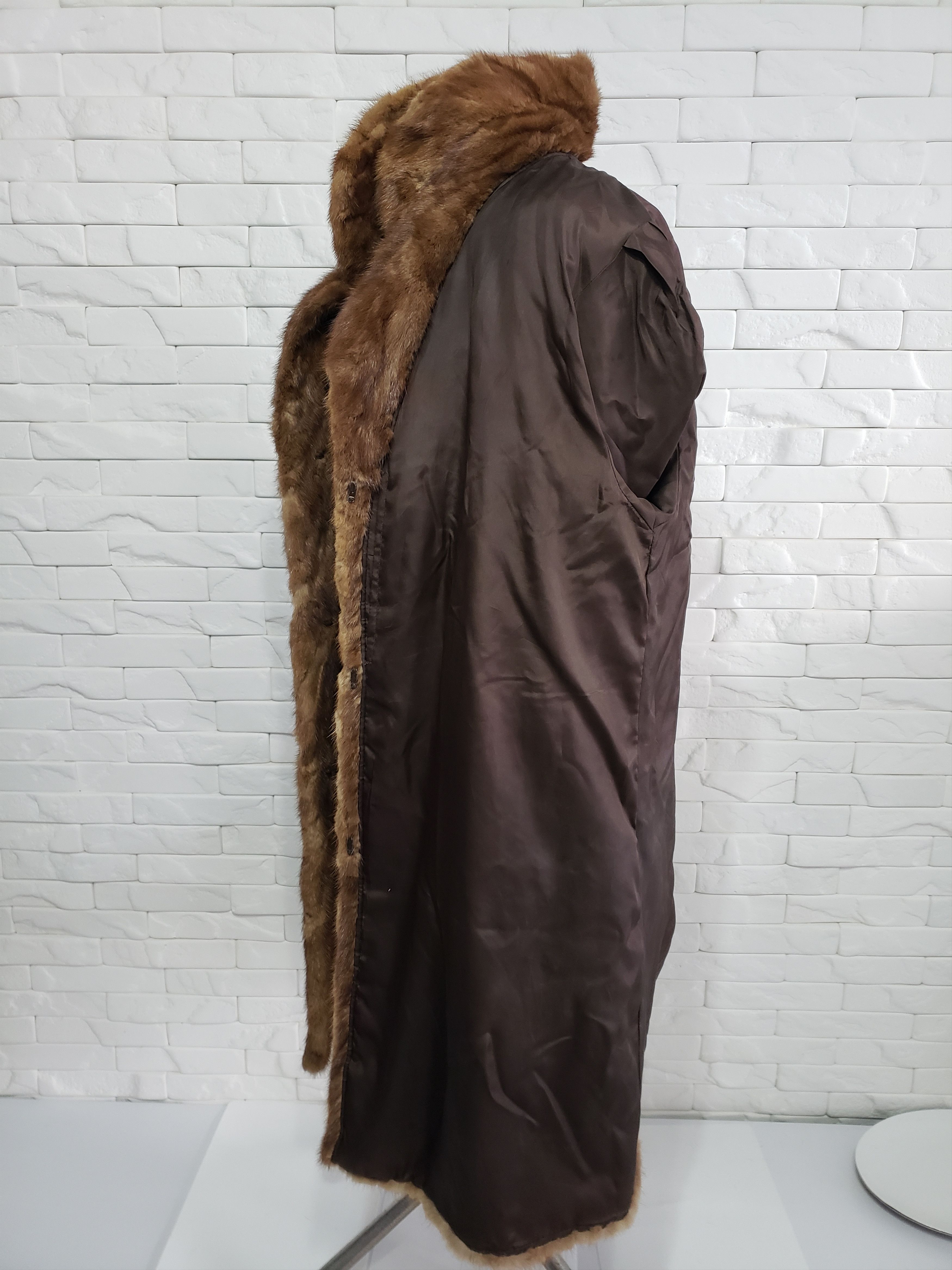 Genuine Leather × Uniqlo Stylish brown women's mink coat. Size XXL / US 16-18 / IT 52-54 - 9 Thumbnail