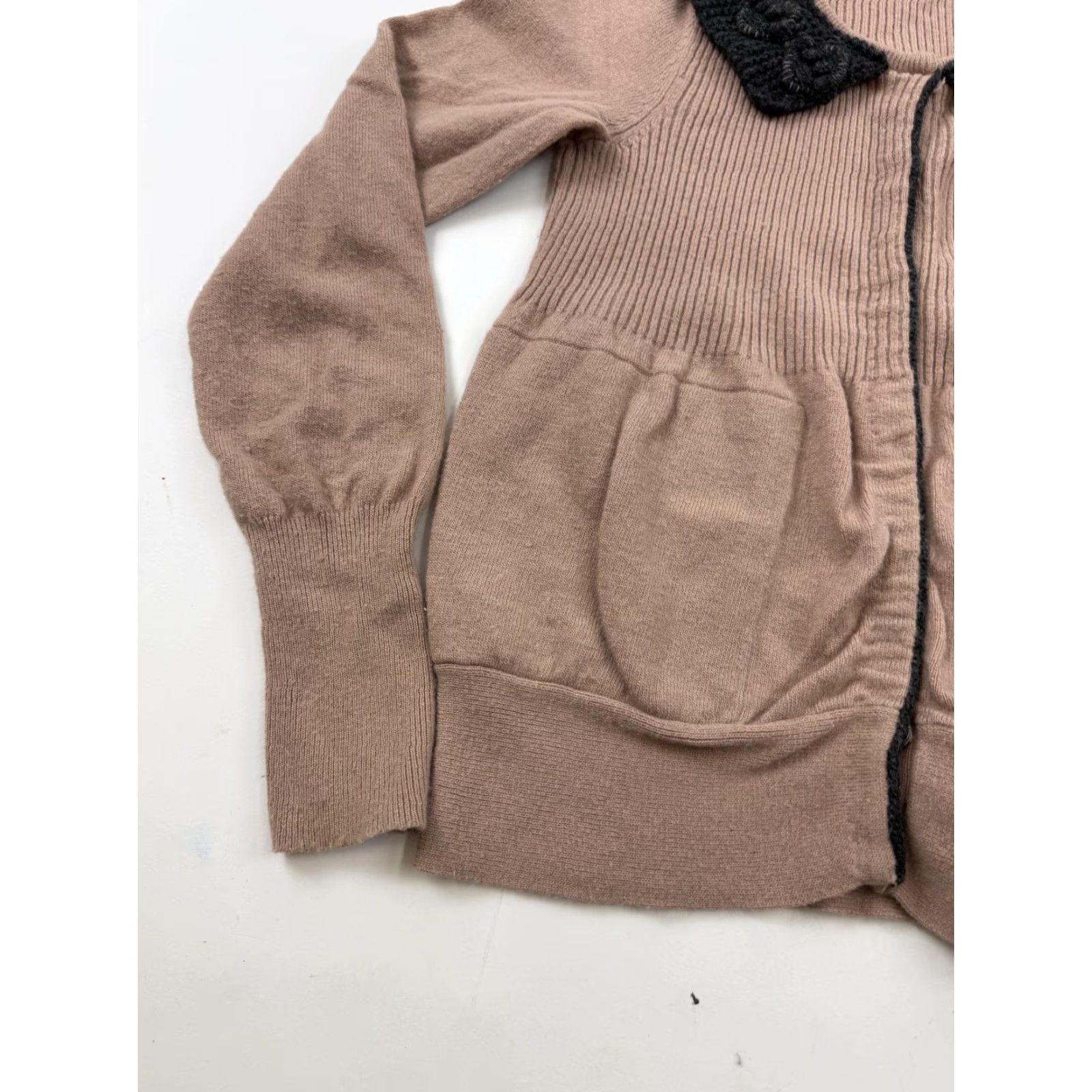 Pinko Field of Flower Cardigan Womens Small Pink Open Front Pockets Collared Knit Wool Viscose Nylon Cotton Angora Cashmere Holiday Fall Women Size S / US 4 / IT 40 - 2 Thumbnail