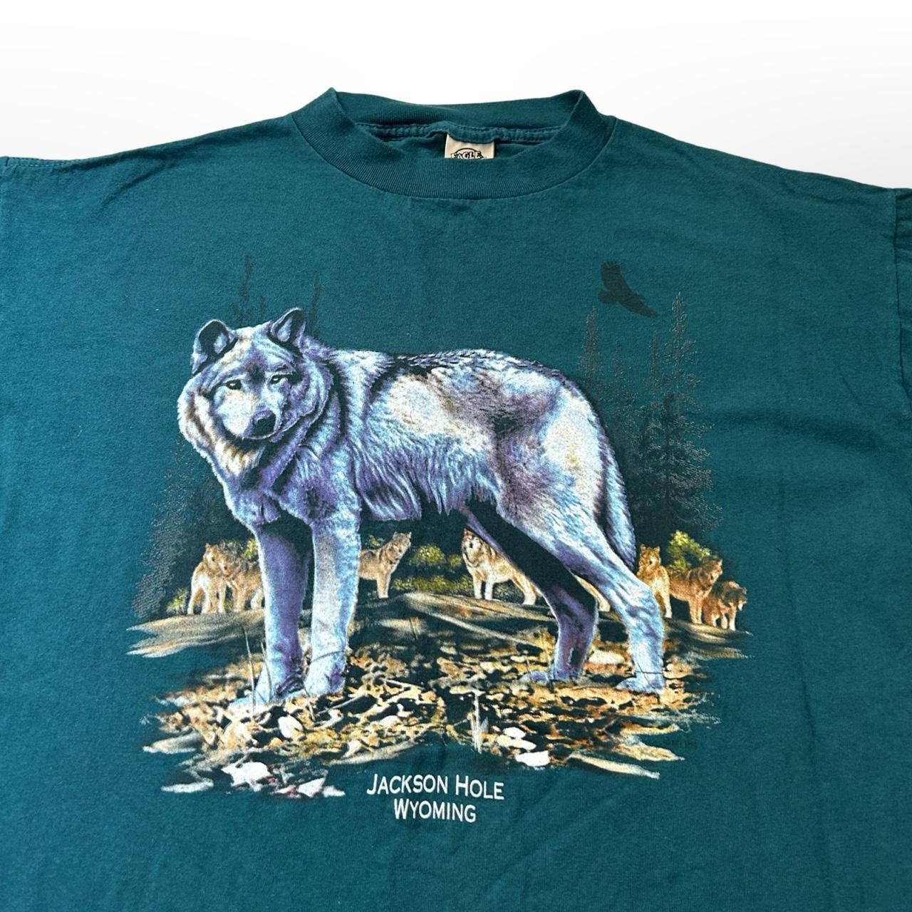 Vintage Vintage 90s Jackson Hole Wyoming Made USA Graphic Tee Size US XL / EU 56 / 4 - 2 Thumbnail