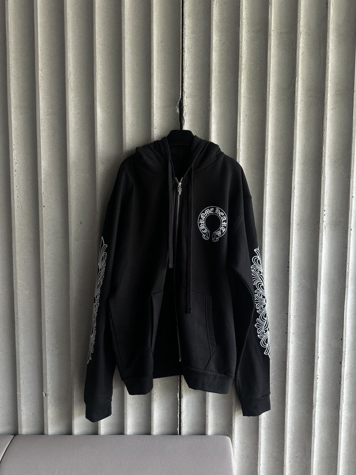 Chrome Hearts CHROME HEARTS HorseShoe Floral Cross Sleeve Zip Up