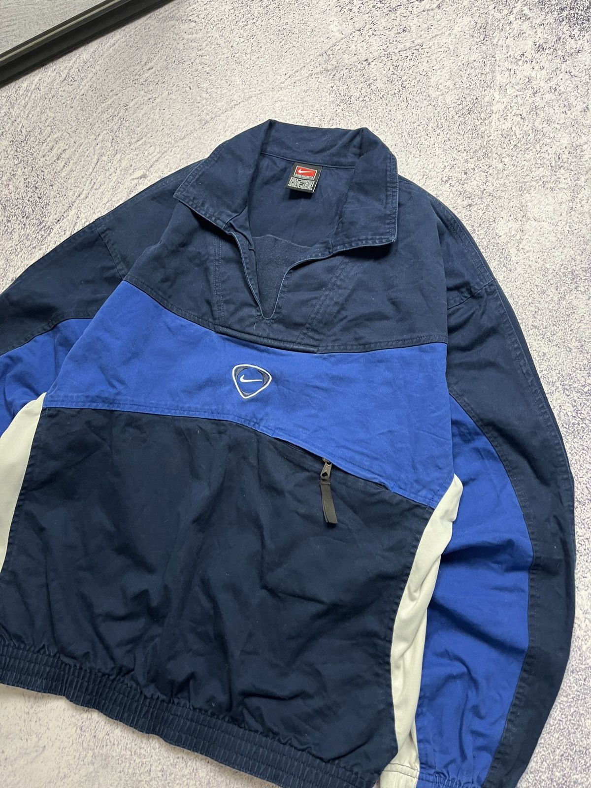 Nike × Vintage Nike Vintage Center Swoosh Drill Anorak Cotton Jacket 90’s Size US S / EU 44-46 / 1 - 5 Thumbnail