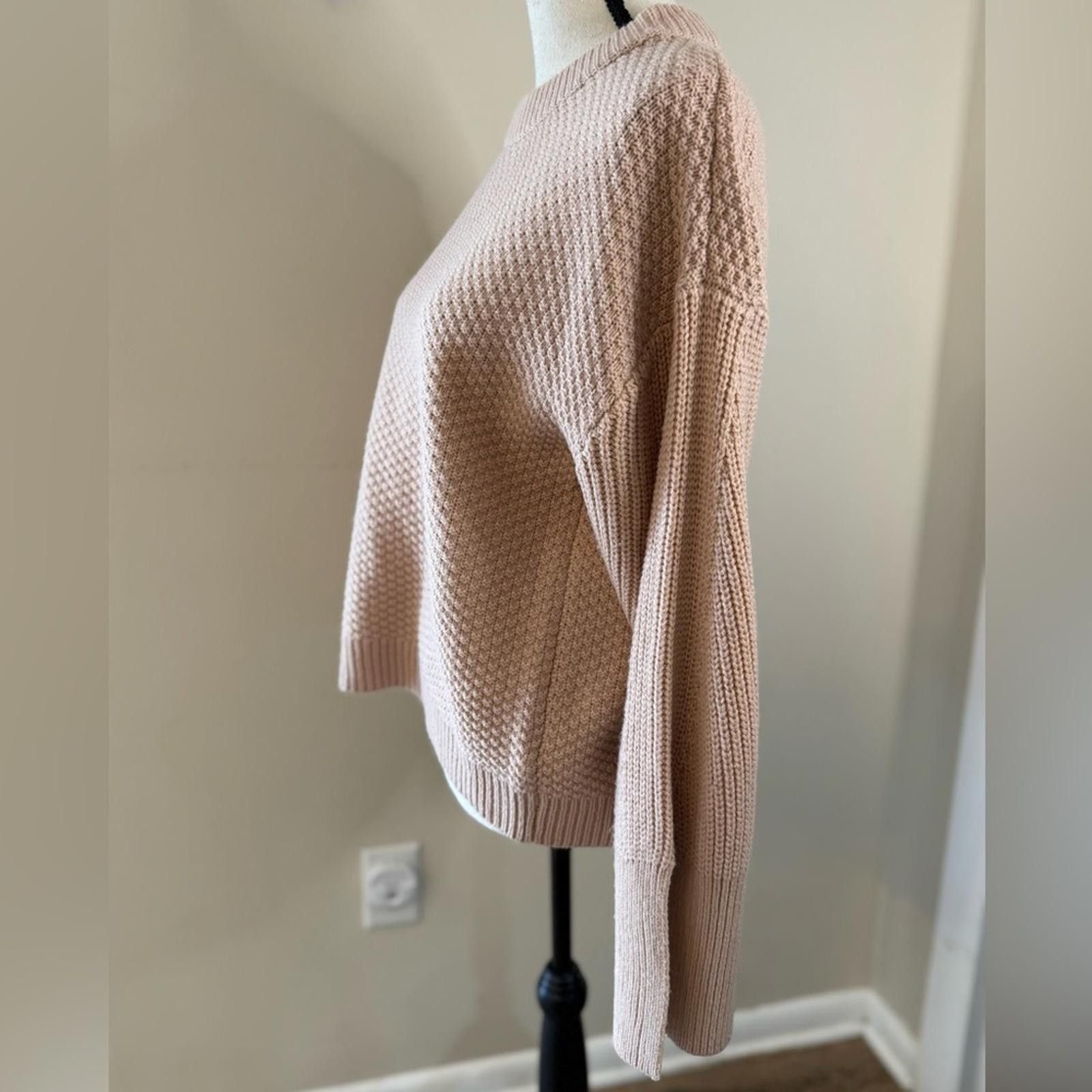 Topshop TOPSHOP pinkish tan sweater checkered ribbed knit SZ 4 Size S / US 4 / IT 40 - 3 Thumbnail
