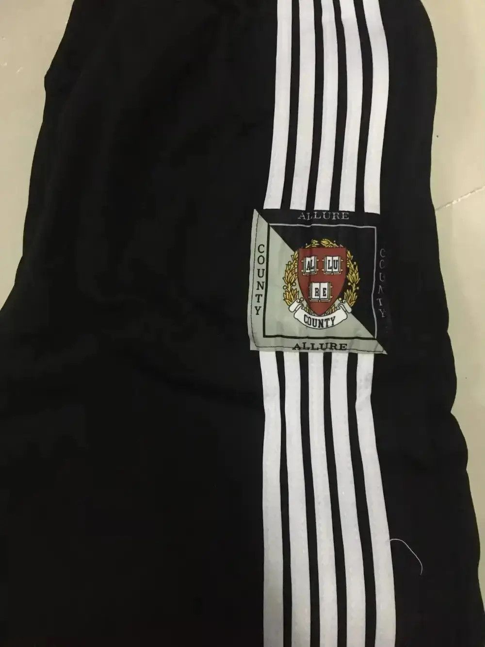 Japanese Brand Black Baggy Soccer Crest Track Pants Sweatpants Size US 35 - 7 Thumbnail