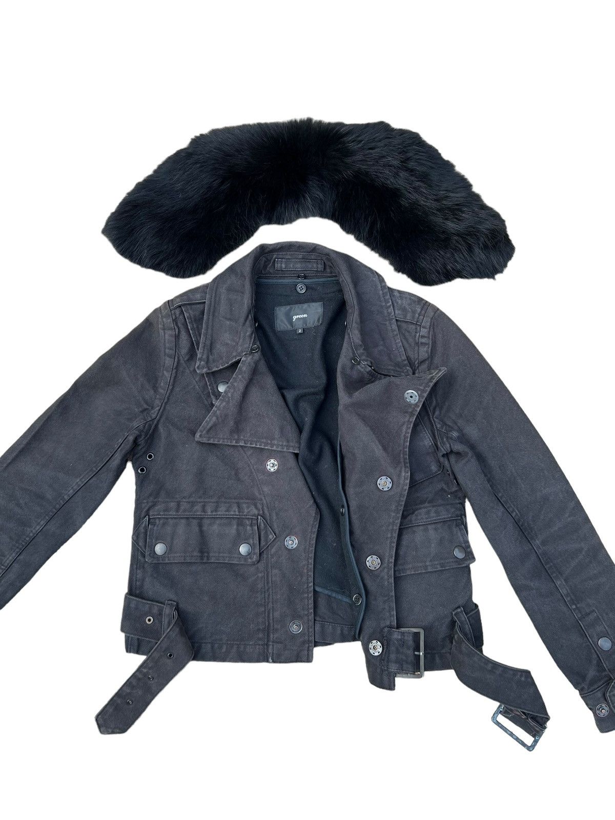 HYKE × If Six Was Nine Green Hideaki Yoshihara Coyote Fur Rider Denim Jacket Size US S / EU 44-46 / 1 - 12 Thumbnail