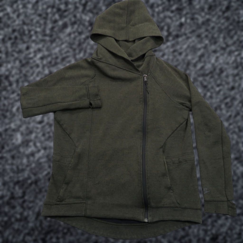 Nike Nike Hoodie Womens M Green Tech Fleece Cape Full Zip Sweatshirt Sportswear Size M / US 6-8 / IT 42-44 - 1 Thumbnail