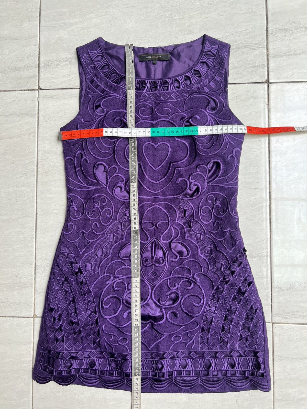 Bcbgmaxazria BCBG MAX AZRIA Purple Mini Dress Size XS / US 0-2 / IT 36-38 - 12 Thumbnail