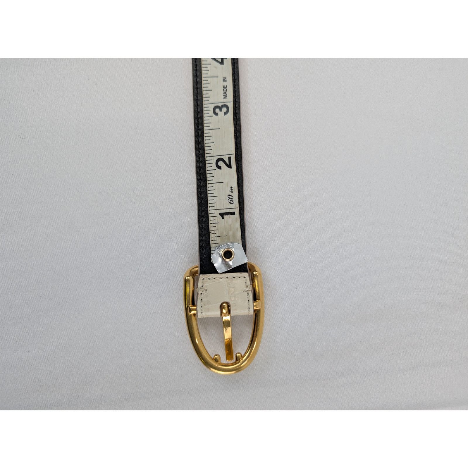 Tom Ford o1rshd1 Size: 105 / Croc Effect Leather Belt in Ivory Size 42 - 15 Thumbnail