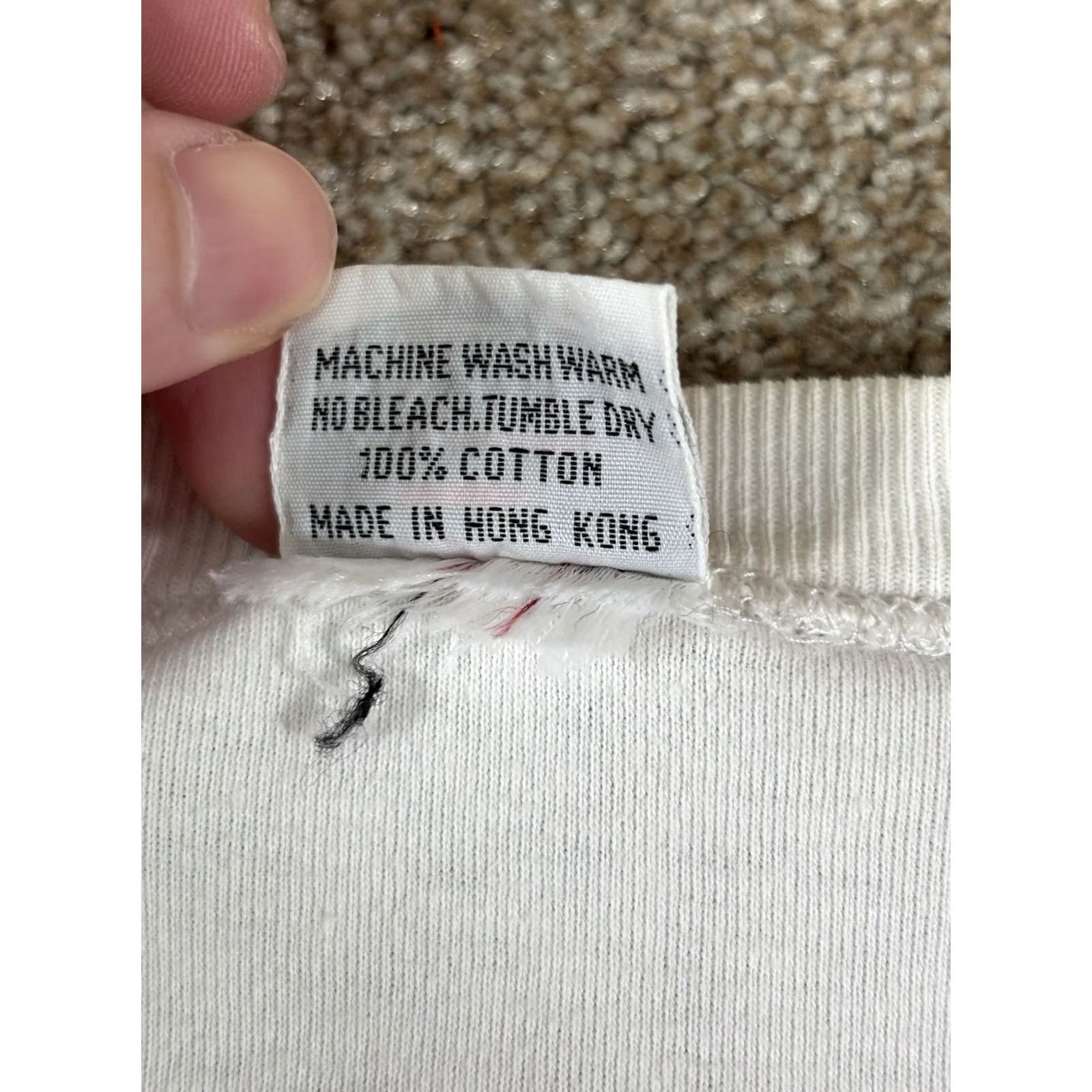 Vintage VINTAGE Dim Sum T-Shirt Mens L White 90s Stitch AOP Tee Short Sleeve Round Neck Gross Stitch Single Stitch Pattern Solid 90s Retro Hong Kong Mens Size US L / EU 52-54 / 3 - 5 Thumbnail